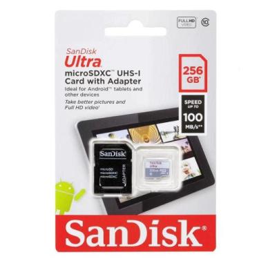 Imagem de Cartão de Memória SanDisk Ultra microSDXC UHS-I 256GB com Adaptador - 