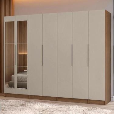 Imagem de Guarda-Roupa Modulado 280 cm 7 Portas com Espelhos 4 Gavetas Neo Mades
