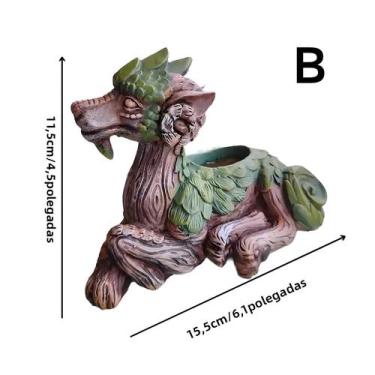 Imagem de Estátua De Resina De Árvore Dragão Para Plantas Suculentas, Presente P