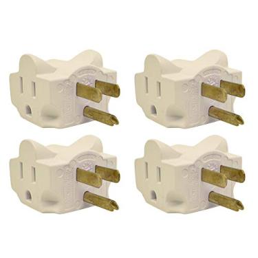 Imagem de Hug-A-Plug Adaptador de parede de tomada dupla, pacote com 4 marfim