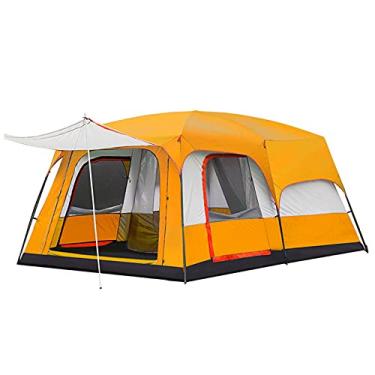 Imagem de Pkfinrd Tenda de pano à prova de chuva de lona totalmente automática à prova d'água acampamento 5-8 pessoas, barraca para dois cômodos, fácil de instalar e embalar (cor: azul, tamanho: grande)