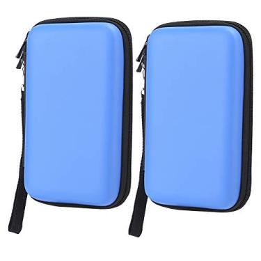 Imagem de Bolsa para consola de jogos rígidos Pacote rígido para máquinas de jogos para 3DS XL 3DS Office Home(azul)