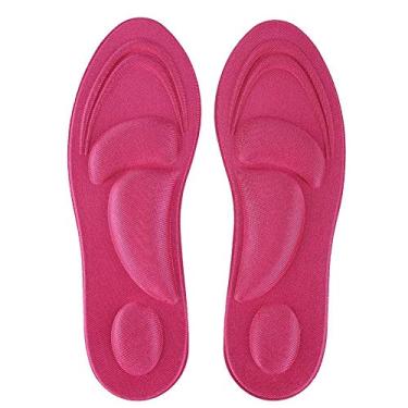 Imagem de Palmilhas de sapato palmilha ortopédica suporte de arco palmilha de pé plano suporte de arco palmilha de espuma de memória almofada de sapato, Rosa vermelha para mulheres