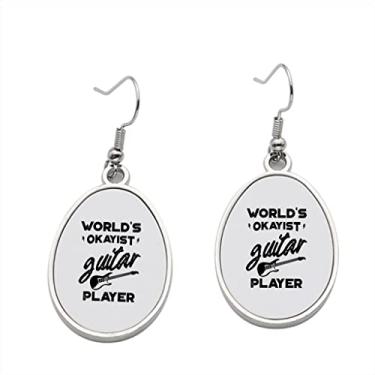 Imagem de Brinco de guitarra World's Okayist – Brincos pendentes para meninas – Presente de festa de aniversário dos namorados, Metal, Sem pedras preciosas