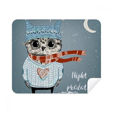 Imagem de Pano de limpeza noturno de coruja adorável para inverno 2 peças de tecido de camurça