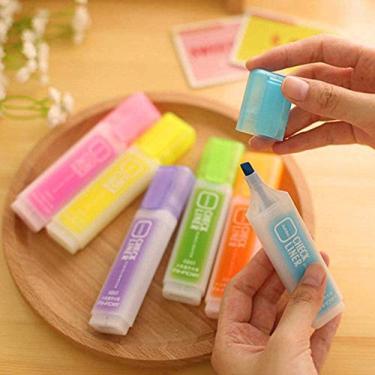 Imagem de Sencoo Caneta marcadora de ponta de cinzel em cores pastel, cores sortidas, à base de água, secagem rápida