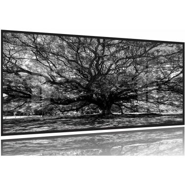 Imagem de Quadro Árvore Copa Grande Em Preto E Branco Mosaico130x60 Moldura Preta 2x2
