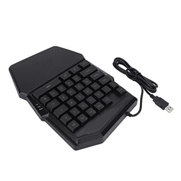 Imagem de Teclado para jogos com uma mão, mini teclado com fio USB retroiluminado RGB ergonômico Jogos profissionais