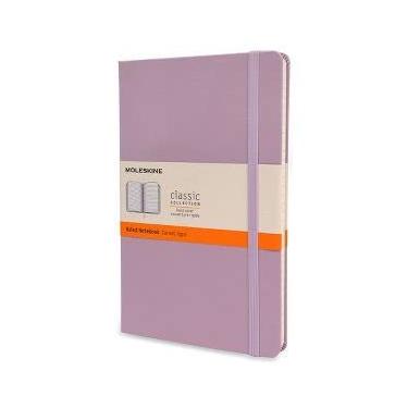 Imagem de Moleskine Caderno pautado de capa dura da coleção clássica, lilás, 240 páginas pautadas, papel livre de ácido, bolso interno expansível de 12,7 x 21,5 cm