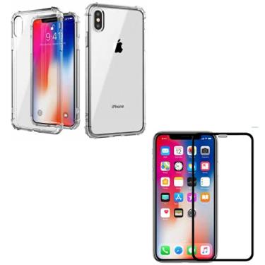 Imagem de Kit Capinha Antishock + Película 3D Cobre Tudo Compatível iPhone X iPhone XS