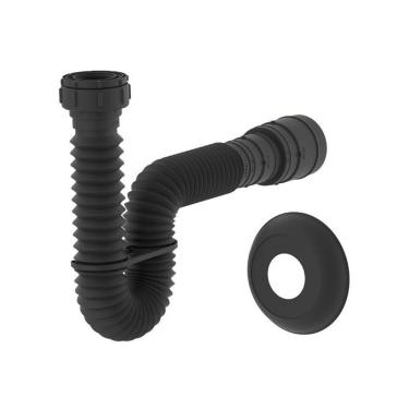 Imagem de Sifão Sanfonado Extensível Censi 74cm Preto Fosco