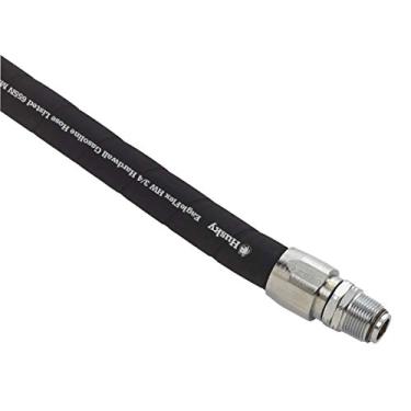 Imagem de Husky Mangueira de gasolina de parede dura preta CP12HW09 1,9 cm NPTF da EagleFlex com acoplamentos permanentes