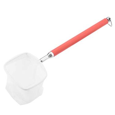 Imagem de Camarão telescópico extensível, 20-56,5 cm extensível telescópico camarão rede segura para pegar ou soltar peixes para tanque de peixes de aquário (quadrado vermelho)