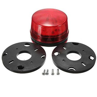 Imagem de MASO Alarme de 12 V, luz estroboscópica de alarme de segurança, luz estroboscópica (vermelha) para carro, motorhomes, trailers, polícia