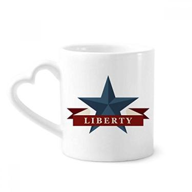 Imagem de Pentagram Liberty Slogan América Country City Caneca café cerâmica copo de coração de vidro