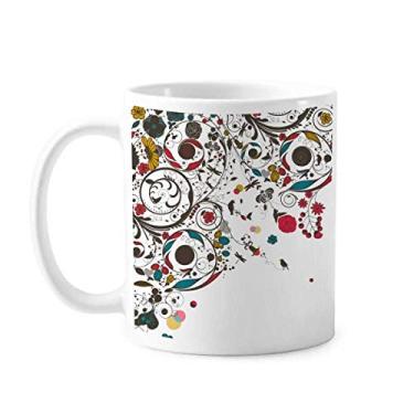 Imagem de Ilustração de arte moderna flores plantas caneca cerâmica xícara de café porcelana louça