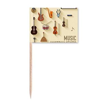 Imagem de Combinação de instrumentos musicais, padrão de palito, bandeiras, marcadores, decoração de festa