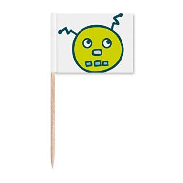 Imagem de Universo e alienígena robô art déco presente moda palito bandeiras marcadoras decoração de festa