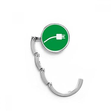 Imagem de Cabo de carregamento verde padrão gancho de mesa fecho decorativo extensão dobrável cabide