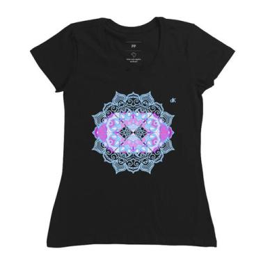 Imagem de Camiseta Feminina - Administração Rosa Mandala Azul - Duckbill