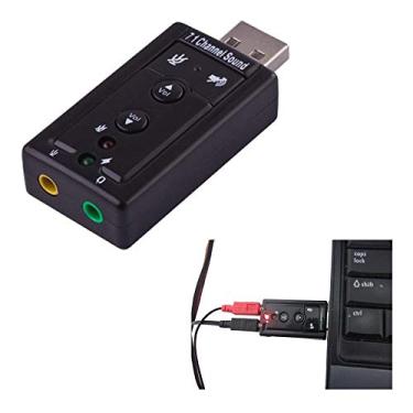 Imagem de Placa de Som USB Externa Com 7.1 Canais Ajustes DJ Efeitos Sonoros