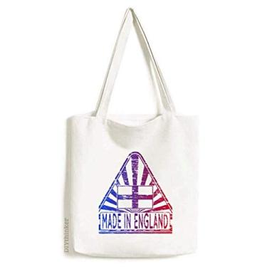 Imagem de Bolsa de lona feita na Inglaterra, Reino Unido, bandeira de marco triangular, bolsa de compras, bolsa casual