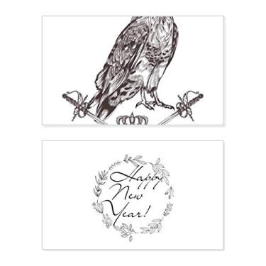 Imagem de Águia espada coroa animal estilo barroco ano ano novo cartão felicitações mensagem presente