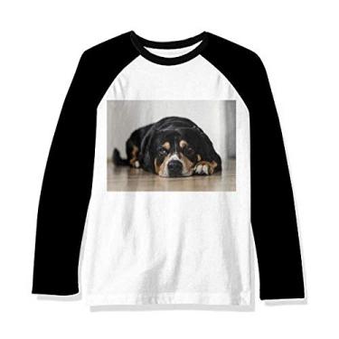 Imagem de Camiseta de manga comprida raglã com foto de animal de estimação para cachorro, Multicor, XXG