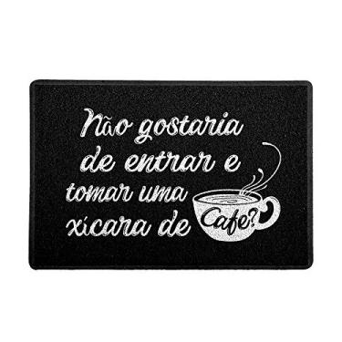Imagem de Capacho/Tapete 60x40cm, Linha Séries Clássicas, modelo Xícara de Café, cor preto