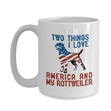 Imagem de Caneca de café Two Things I love American and My Rottweiler