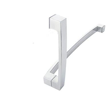 Imagem de Maçaneta da porta de vidro de aço inoxidável Maçaneta de vidro deslizante unilateral da sala de banho Janela Arc Square Maçaneta grande, H, CHROME, C