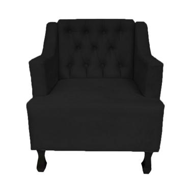 Imagem de Poltrona Estofada Para Salão de Beleza Genesis Suede Preto LM DECOR