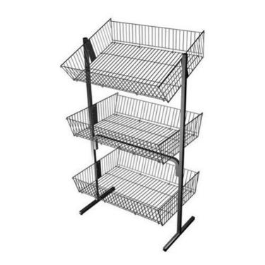 Imagem de Cesto Triplo Aramado Expositor De Lojas  Banca De Ofertas