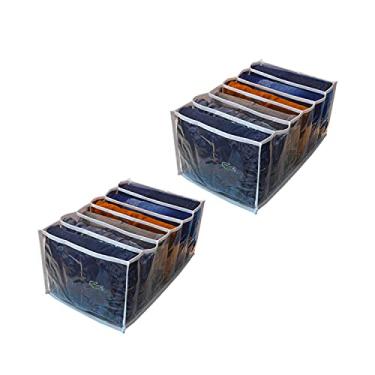 Imagem de kit 2 Colmeia organizadora de Calça jeans e Bermudas com 6 espaços 25cm Larg x 20cm Alt x 40cm Comp. Branco-Organizalux