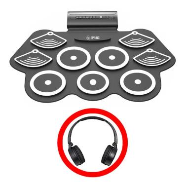 Imagem de Bateria Eletrônica Portátil Spring 9 Pads + Baquetas + Fone