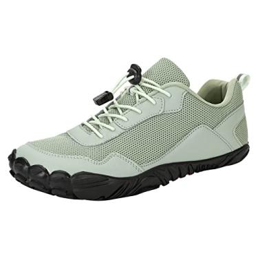 Imagem de Sapatos esportivos masculinos moda verão novo padrão malha respirável e confortável sola macia secagem rápida creek tênis palmilhas para homens (verde, 9,5)