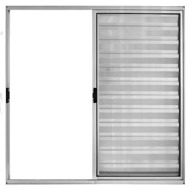 Imagem de Veneziana 3 Folhas de Correr S/Grade 1.00 X 1.50 Aluminio Brilhante Linha Modular - Hale