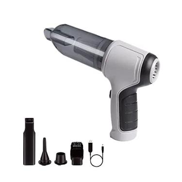 Imagem de Riloer Aspirador de pó portátil sem fio, 9.000 Pa, 3 tipos de bocais, aspirador de carro, aspirador recarregável de 120 W, aspirador de mão de baixo ruído para carro, animal de estimação, migalhas, laptop cinza