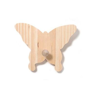Imagem de DARICE Gancho de pino de madeira com borboleta, multicolorido