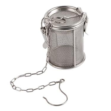 Imagem de AUNMAS Coador de temperos de aço inoxidável, infusor de coador de chá com corrente, filtro de cesta de separação de temperos para sopa, infusor de chá para temperos de chá