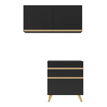 Imagem de Conjunto Lavanderia Multiuso Armário e Balcão Multimóveis Mp5015 Preto