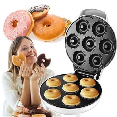 Imagem de SikRea MáQuina EléTrica Para Fazer Panquecas e Mini Donuts, 1.2E+3 Watts, Aço Inoxidável, Superfície Antiaderente, Receitas Incluídas