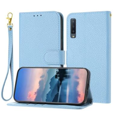 Imagem de Flip Estojo à prova de choque Wallet Case Compatible with Samsung Galaxy A7 2018/A750 for Women and Men,Flip Leather Cover with Card Holder, Shockproof TPU Inner Shell Phone Cover & Kickstand (Size :