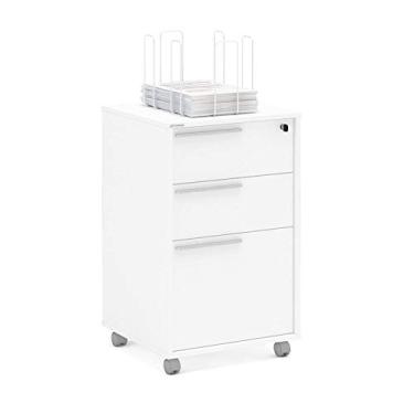 Imagem de Gaveteiro Maia 3 Gavetas com Chave e Gaveta para Pastas Suspensas Branco Politorno