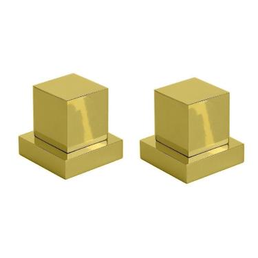 Imagem de Kit 2 Acabamentos Registro Quadrado 1/2 Ou 3/4 Metal Dourado