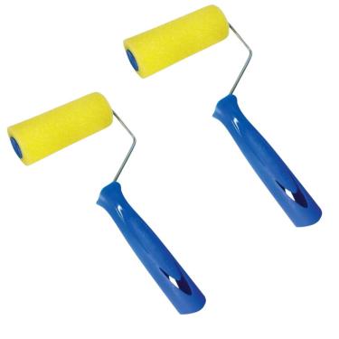 Imagem de Kit 3 Rolo De Espuma Com Cabo 9Cm 1341-090 Amarelo Madeira Verniz Tigre