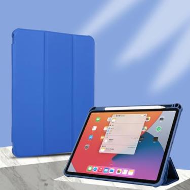 Imagem de Capa protetora para tablet Tri-Fold Smart Tablet Case Compatible with iPad Pro 10.5"/iPad Air3 10.5"(2019)/iPad 10.2"(2019),with Pencil Holder, Clear Transparent Back Shell Slim Stand Shockproof TPU C