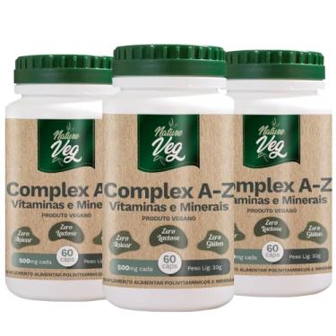 Imagem de Kit 3 Complex A-Z Vitaminas e Minerais (Produto Vegano) 60 Cápsulas 500mg