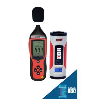Imagem de Kit Decibelímetro Digital 30 A 130Db Sonoro Datalogger Dec-490 Calibrador Acústico Sonômetro Dosímetro Com Certificado