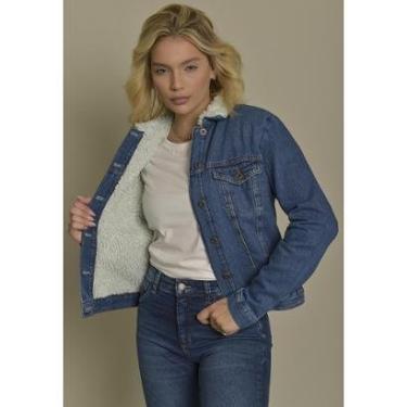 Imagem de Jaqueta Jeans Feminina Tradicional Forrada Dialogo Jeans-Feminino